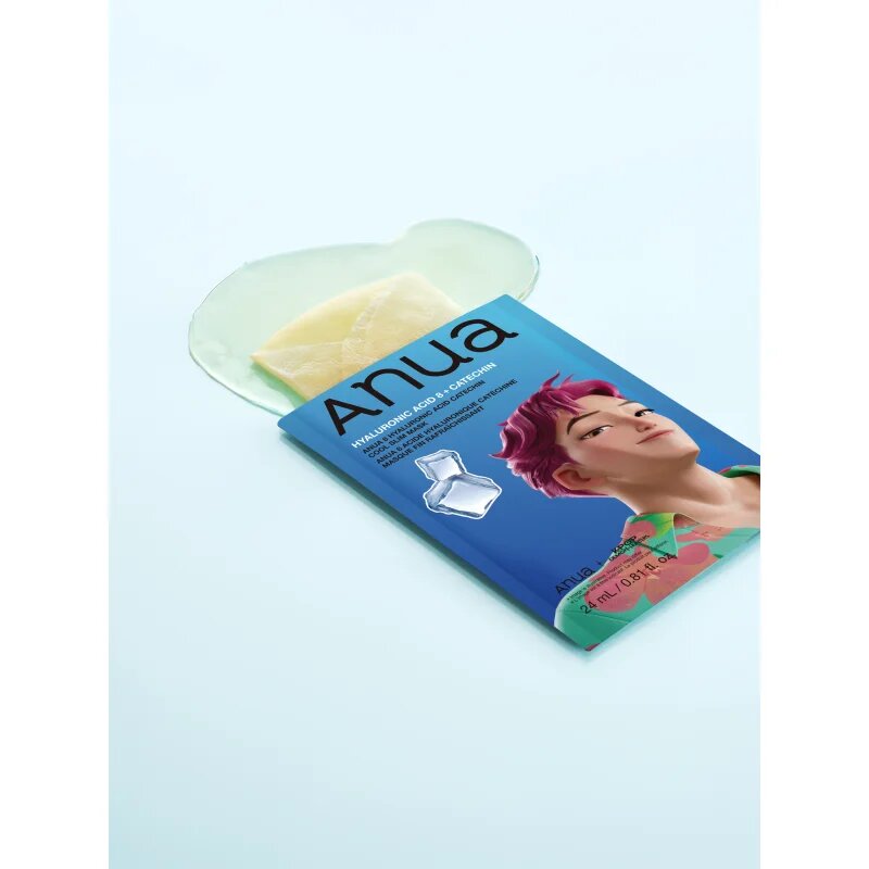 Anua K-Pop Demon Hunters Hyaluronic Acid 8 + Catechin vlažilna tekstilna maska s hladilnim učinkom 23 ml