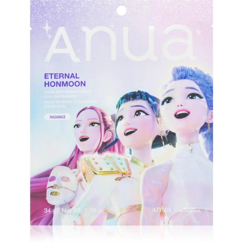 Anua K-Pop Demon Hunters Vita Brightening Collagen Mask revitalizacijska maska iz platna s kolagenom 34 g