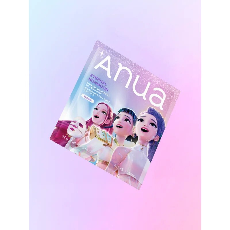 Anua K-Pop Demon Hunters Vita Brightening Collagen Mask revitalizacijska maska iz platna s kolagenom 34 g