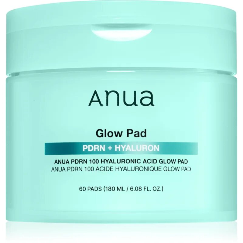 Anua PDRN 100 Hyaluronic Acid Glow Pad tonizirajoče blazinice za vlaženje in učvrstitev kože 60 kos