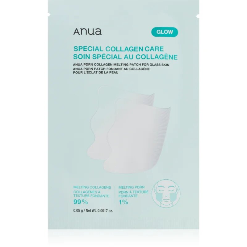 Anua PDRN Collagen Melting Patch for Glass Skin posvetlitvena maska za obraz za prehrano in hidracijo 4 kos