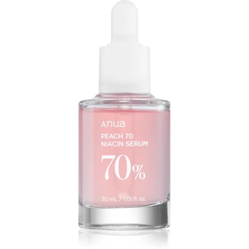 Anua Peach 70% Niacin Serum posvetlitveni in vlažilni serum za razširjene pore in gube 30 ml