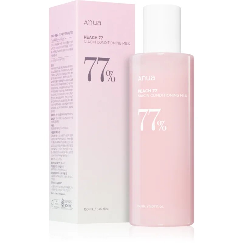 Anua Peach 77% Niacin Conditioning Milk vlažilni losjon za obraz za občutljivo in suho kožo 150 ml