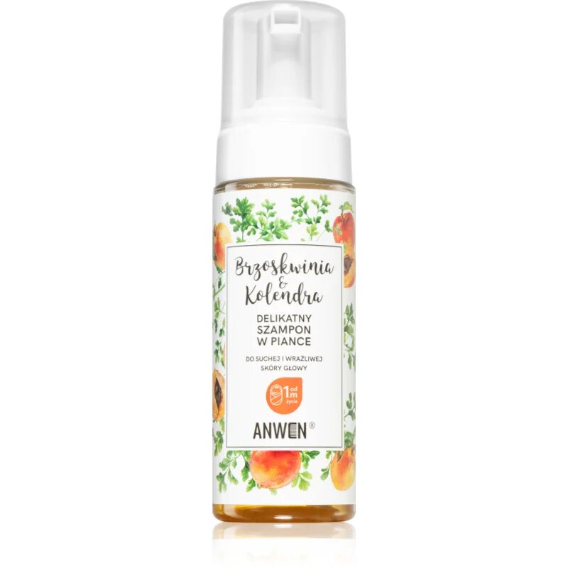 Anwen Peach & Coriander čistilna pena za suho in občutljivo lasišče 170 ml