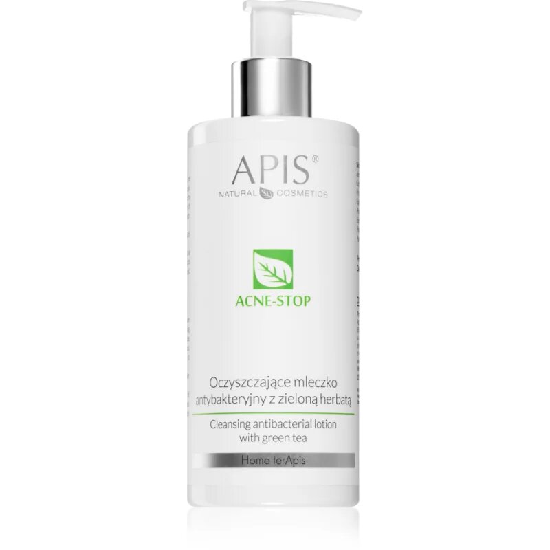 Apis Natural Cosmetics Acne-Stop Home TerApis čistilno mleko za odstranjevanje ličil z zelenim čajem 300 ml