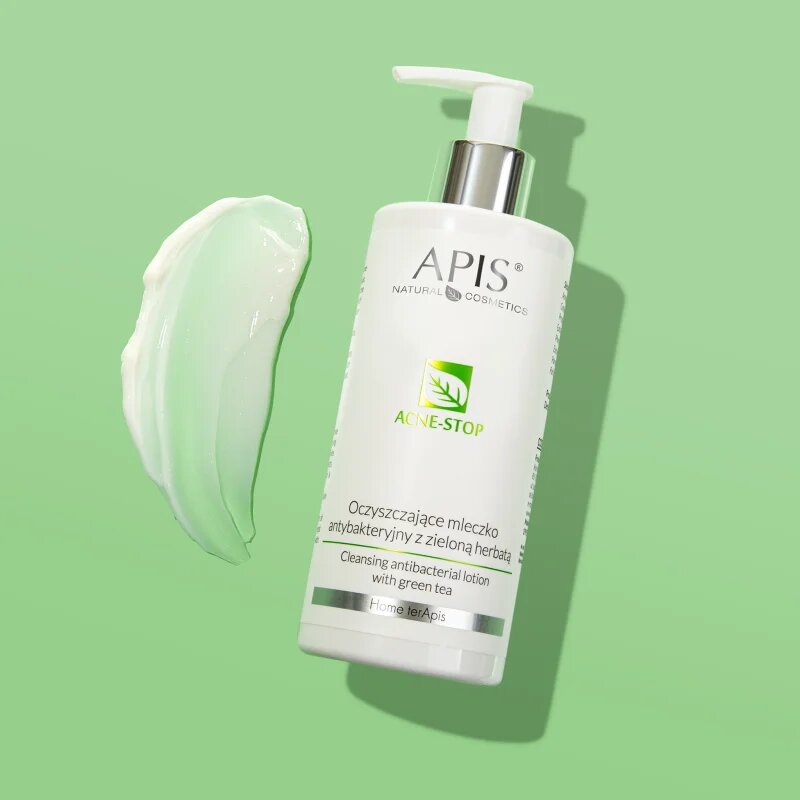 Apis Natural Cosmetics Acne-Stop Home TerApis čistilno mleko za odstranjevanje ličil z zelenim čajem 300 ml