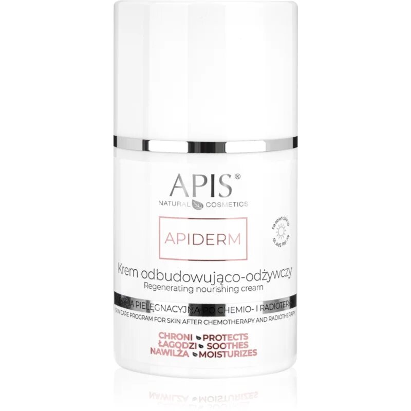 Apis Natural Cosmetics Apiderm dnevna krema za obnovitev in hranjenje kože obraza SPF 10 50 ml
