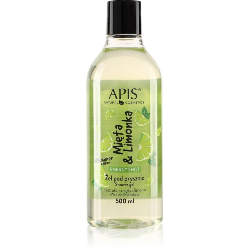 Apis Natural Cosmetics Energy Shot Mint & Lime poživitveni gel za prhanje 500 ml