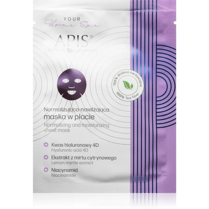 Apis Natural Cosmetics Home Spa vlažilna tekstilna maska za obraz 20 g