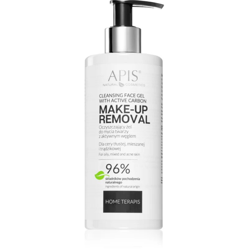 Apis Natural Cosmetics Home TerApis čistilni gel z aktivnim ogljem za mastno in problematično kožo 300 ml