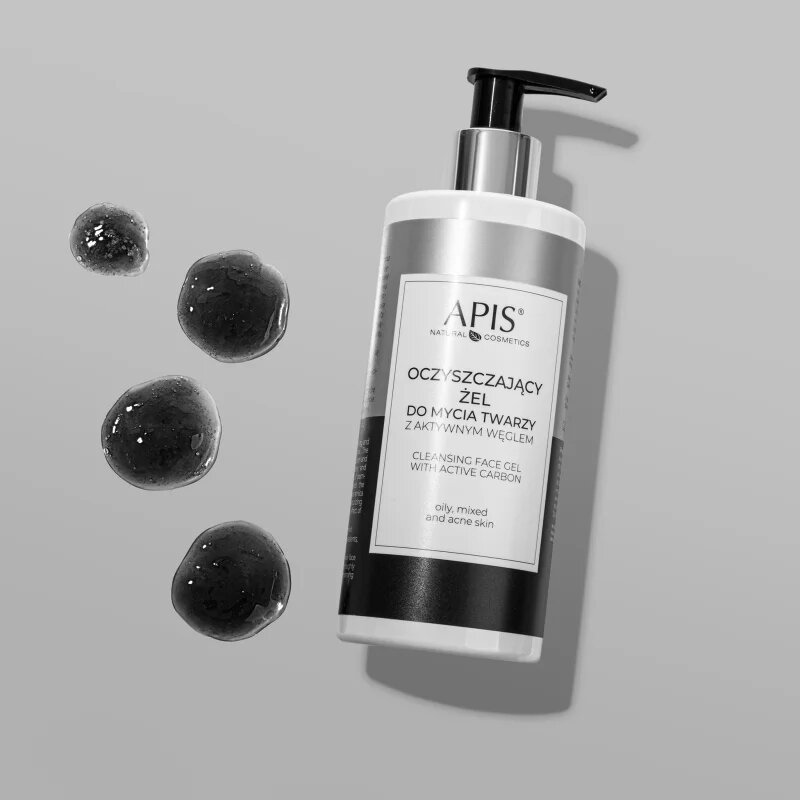 Apis Natural Cosmetics Home TerApis čistilni gel z aktivnim ogljem za mastno in problematično kožo 300 ml