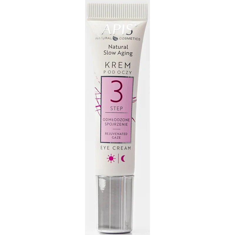 Apis Natural Cosmetics Slow Aging Step 3 pomlajevalna in posvetlitvena krema za predel okoli oči 15 ml