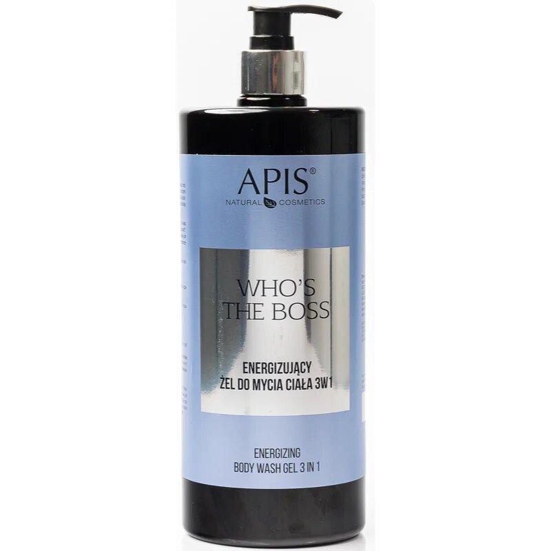 Apis Natural Cosmetics Who's The Boss poživitveni gel za prhanje 3v1 za moške 1000 ml