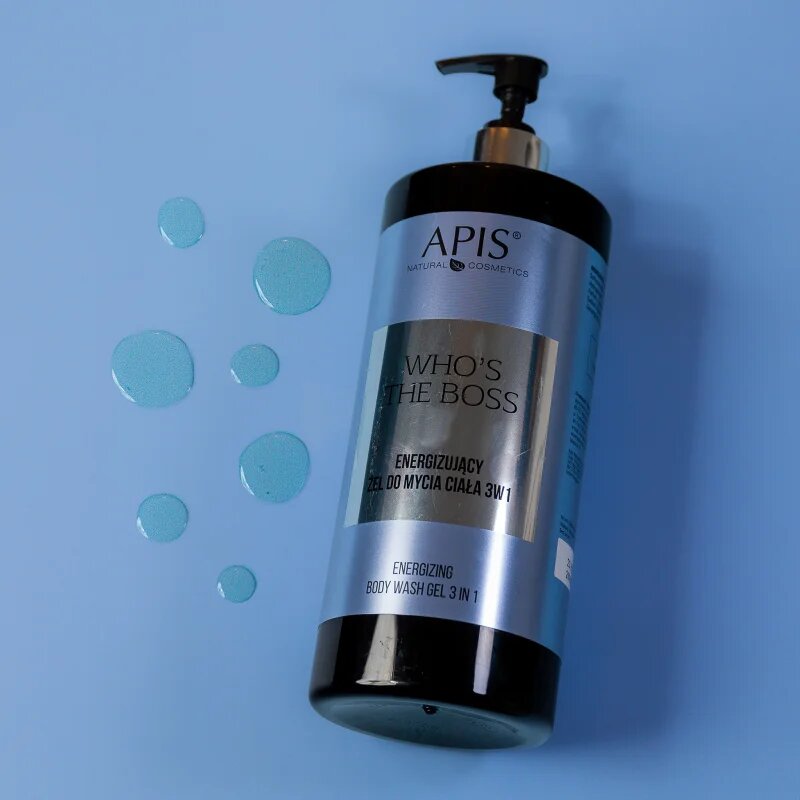 Apis Natural Cosmetics Who's The Boss poživitveni gel za prhanje 3v1 za moške 1000 ml