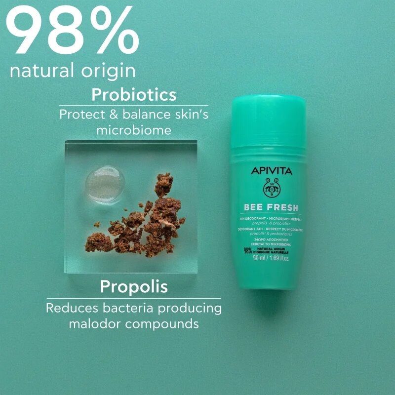 Apivita Bee Fresh Deodorant deodorant roll-on proti potenju in neželenemu vonju 50 ml