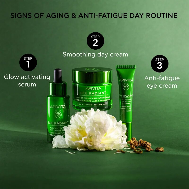 Apivita Bee Radiant Cream - Rich Texture ekstra hranilna krema za obraz proti staranju in za učvrstitev kože 50 ml