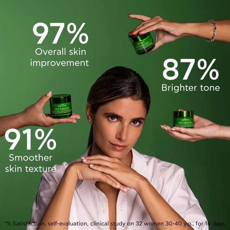 Apivita Bee Radiant Gel-Cream - Light texture lahka gelasta krema proti staranju in za učvrstitev kože 50 ml