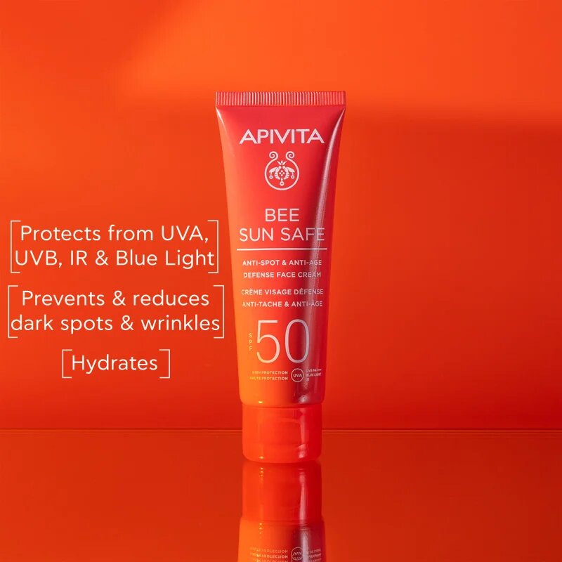 Apivita Bee Sun Safe Anti-Spot and Anti-Age Face Cream SPF 50 zaščitna krema proti staranju kože SPF 50 50 ml