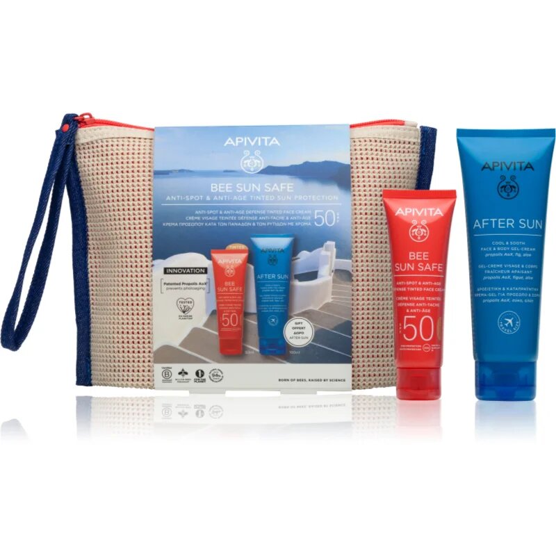 Apivita Bee Sun Safe Anti-spot & Anti-age Tinted Sun Protection set za sončenje