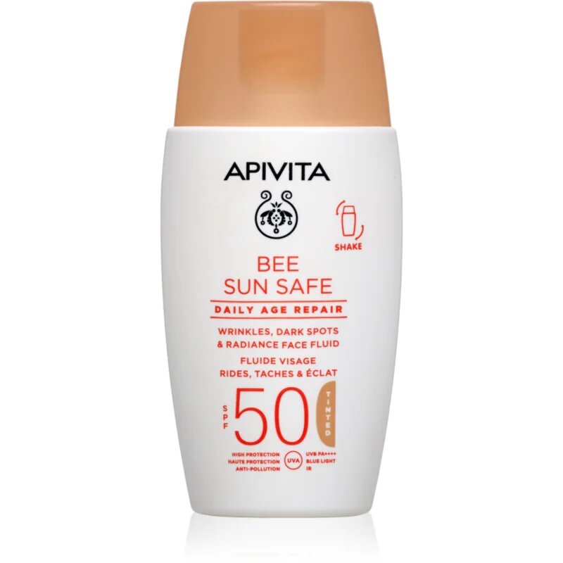 Apivita Bee Sun Safe Daily Age Repair Tinted Fluid SPF50 tonirana zaščitna krema SPF 50 50 ml