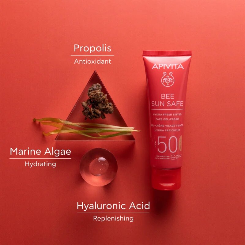 Apivita Bee Sun Safe Hydra Face Tinted Gel-Cream SPF50 tonirana gel krema SPF 50 50 ml