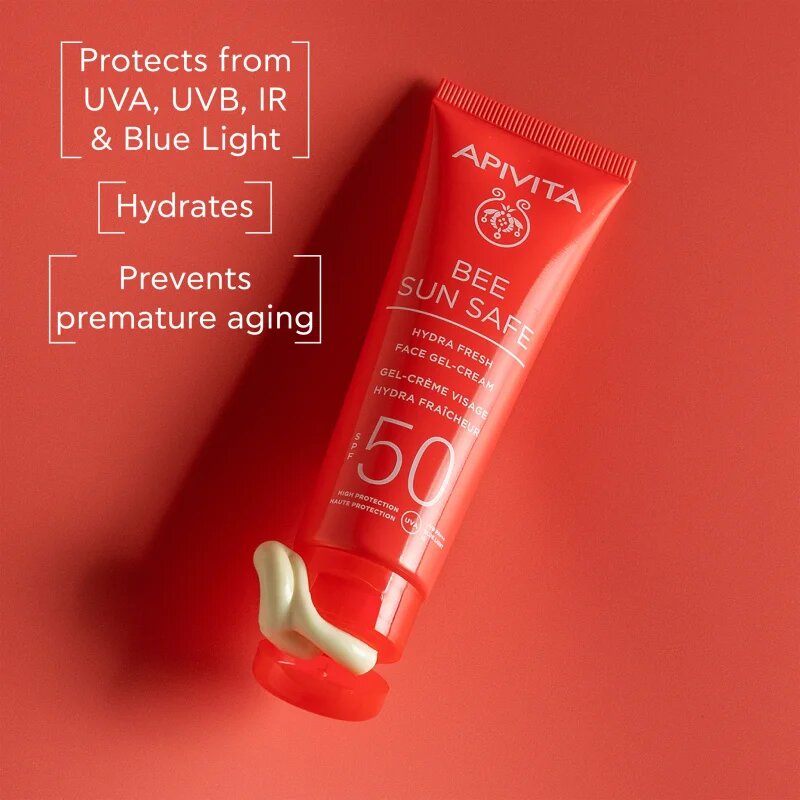 Apivita Bee Sun Safe Hydra Fresh Face Gel-Cream SPF50 vlažilna gel krema SPF 50 50 ml