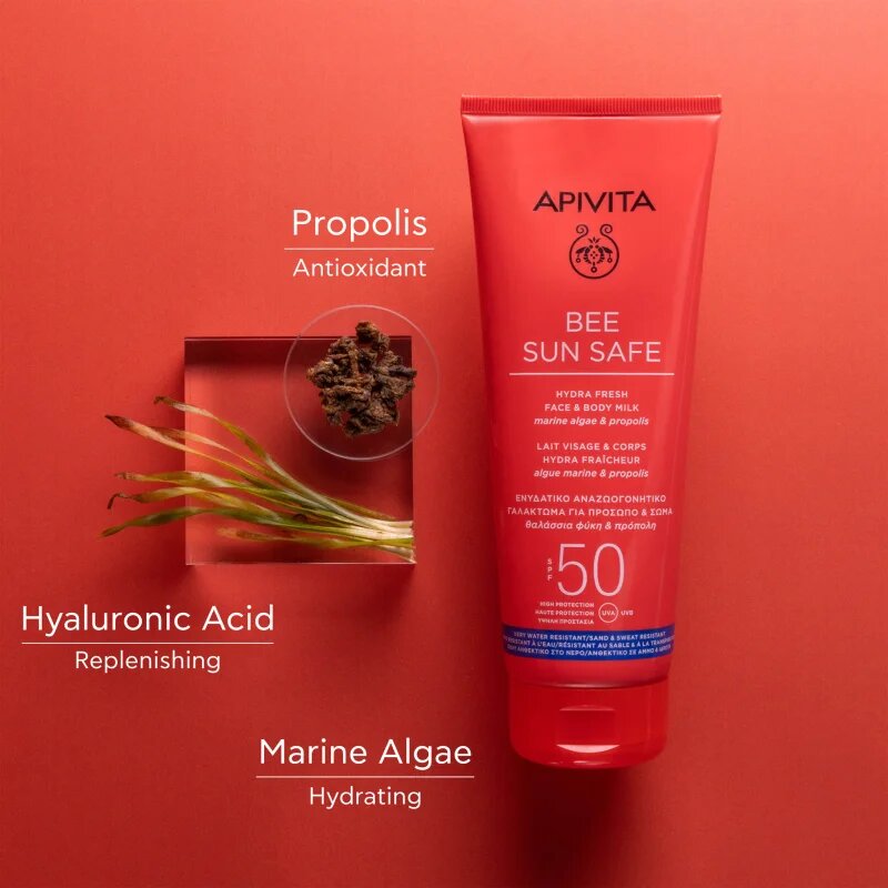 Apivita Bee Sun Safe Hydra Fresh Milk SPF50 losjon za sončenje za obraz in telo SPF 50 200 ml