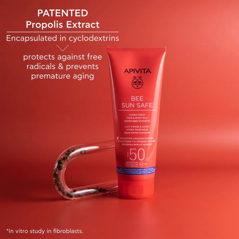 Apivita Bee Sun Safe Hydra Fresh Milk SPF50 losjon za sončenje za obraz in telo SPF 50 200 ml