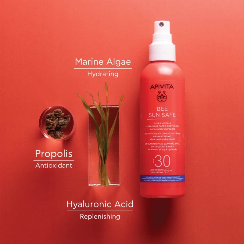 Apivita Bee Sun Safe Hydra Melting Ultra-Light Spray SPF30 zaščitni losjon za sončenje v pršilu SPF 30 200 ml