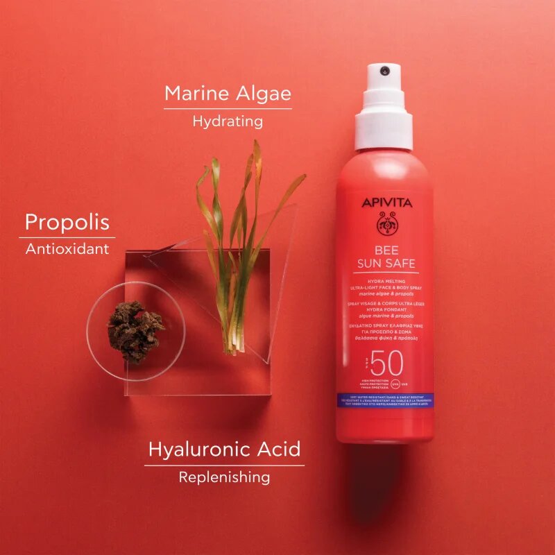 Apivita Bee Sun Safe Hydra Melting Ultra-Light Spray SPF50 zaščitni losjon za sončenje v pršilu SPF 50 200 ml