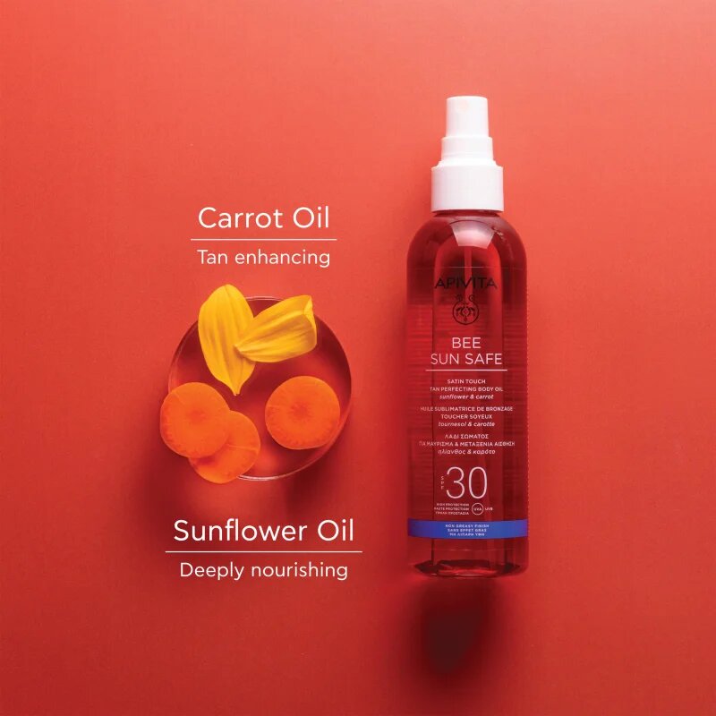 Apivita Bee Sun Safe Satin Touch Oil SPF30 olje za sončenje SPF 30 200 ml