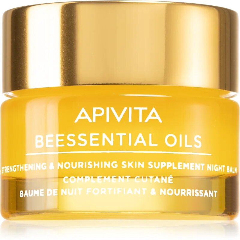 Apivita Beessential Oils Strengthening & Nourishing Night Balm nočni balzam za obraz za prehrano in hidracijo 15 ml