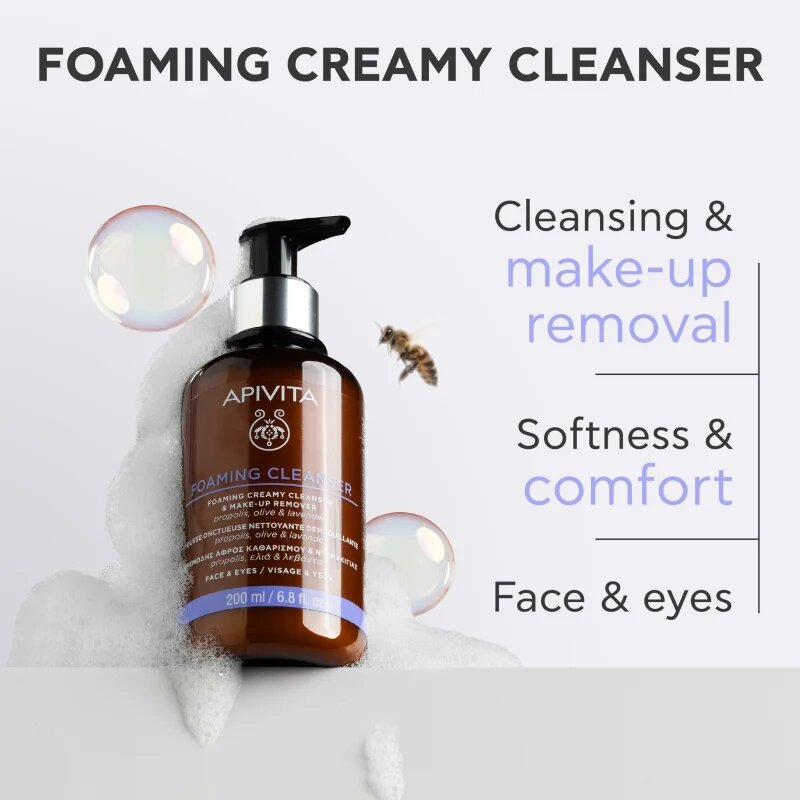 Apivita Cleansing Foaming Cleanser nežna čistilna pena 200 ml