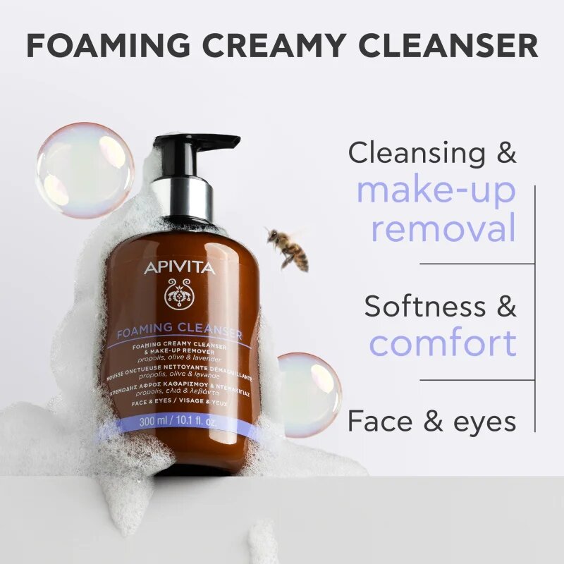 Apivita Cleansing Foaming Cleanser nežna čistilna pena 300 ml