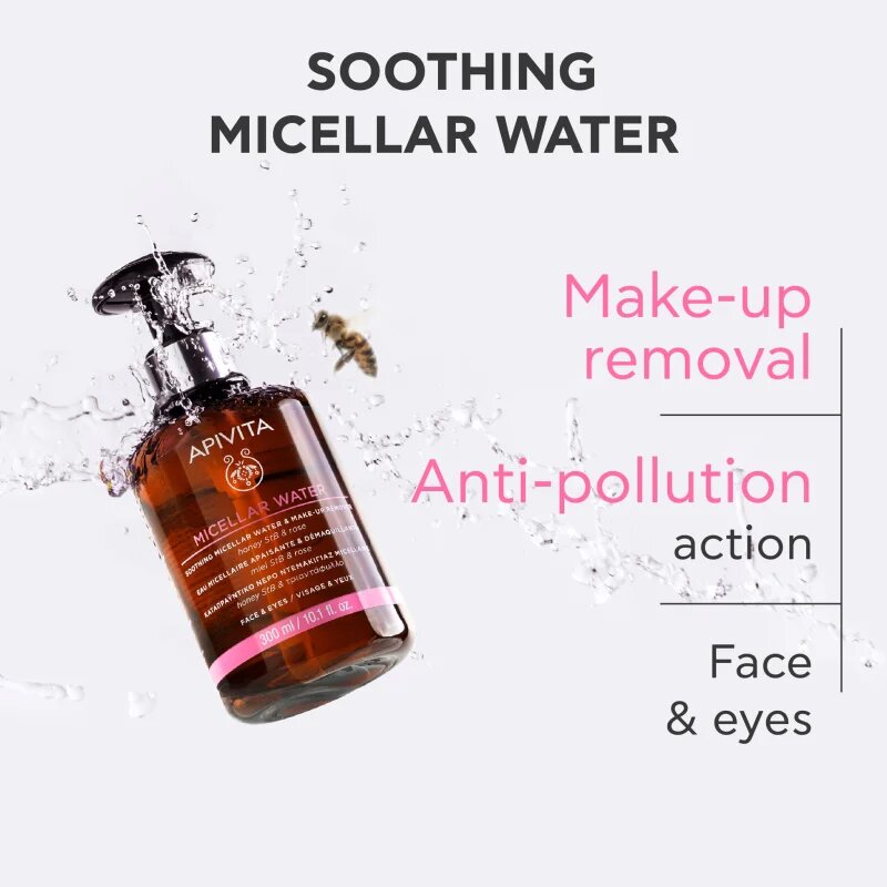 Apivita Cleansing Micellar Water pomirjajoča micelarna voda za obraz in oči 300 ml