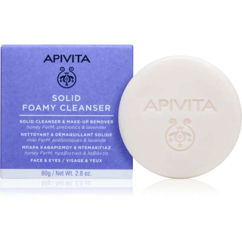 Apivita Cleansing Solid Foamy Cleanser čistilno trdo milo z vlažilnim učinkom 80 g