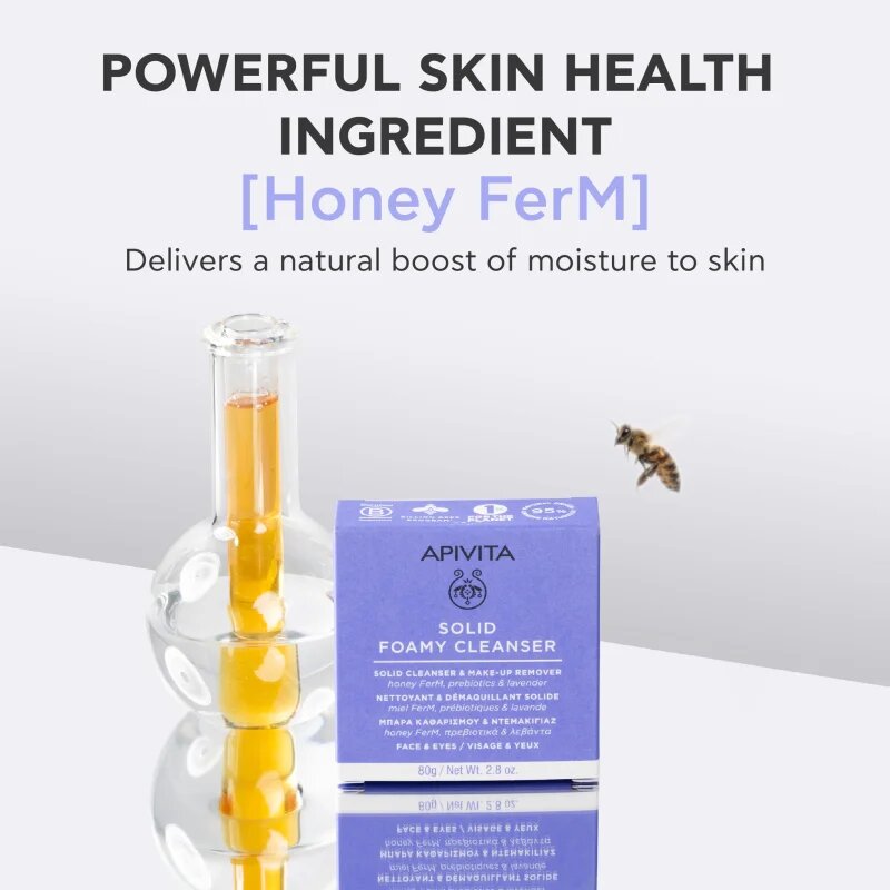 Apivita Cleansing Solid Foamy Cleanser čistilno trdo milo z vlažilnim učinkom 80 g
