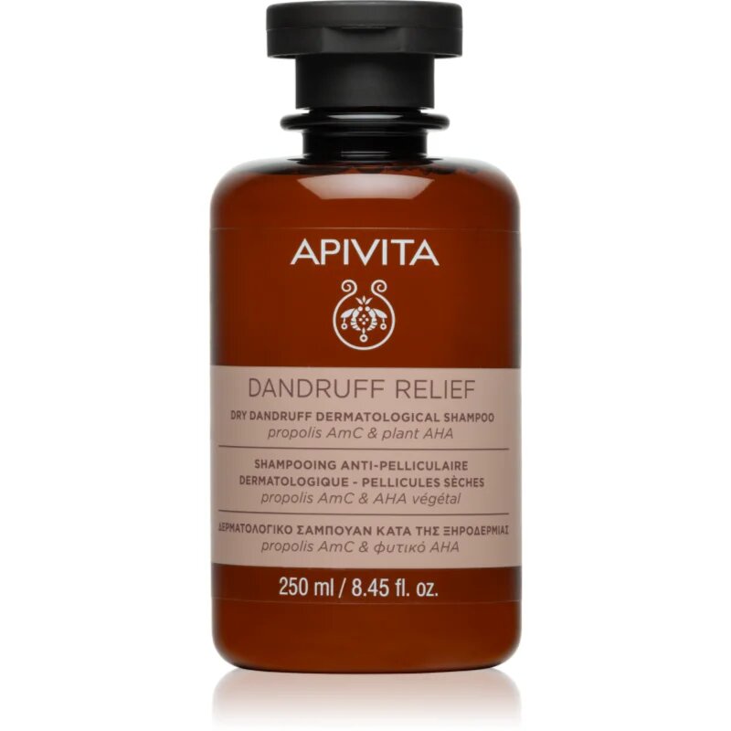 Apivita Dandruff Relief Dry Dandruff Dermatological Shampoo šampon proti prhljaju za suho in srbeče lasišče 250 ml