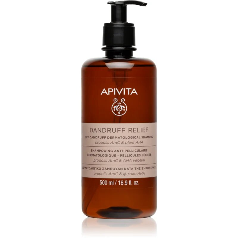 Apivita Dandruff Relief Dry Dandruff Dermatological Shampoo šampon proti prhljaju za suho in srbeče lasišče 500 ml