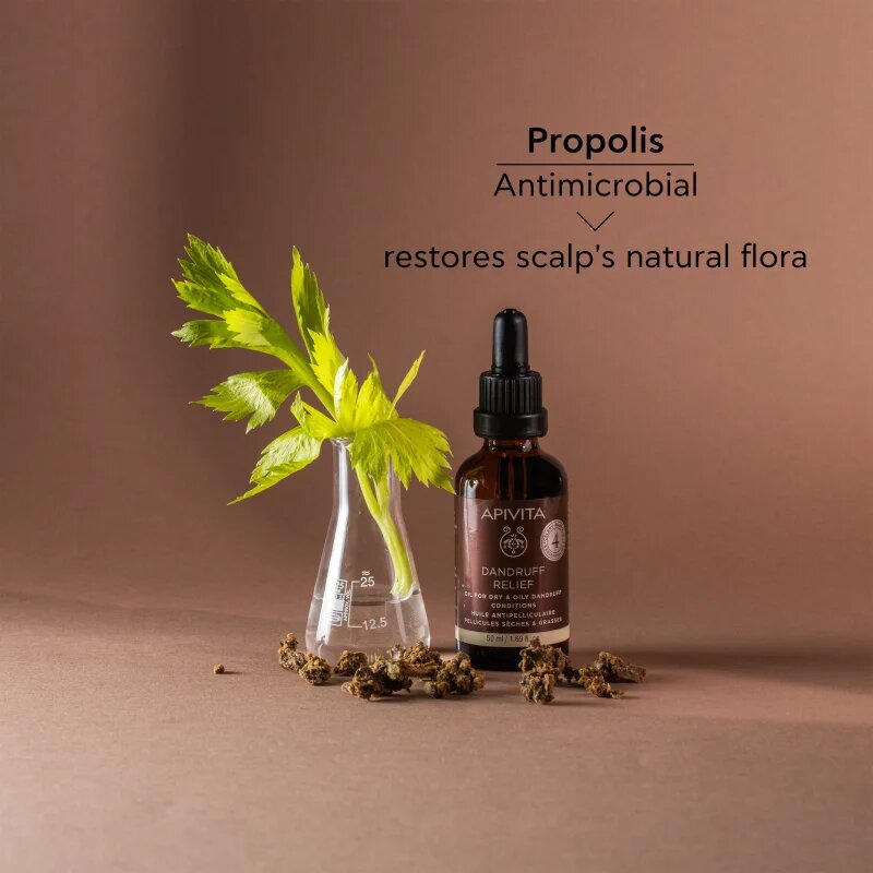 Apivita Dandruff Relief Oil nega lasišča proti mastnemu prhljaju 50 ml