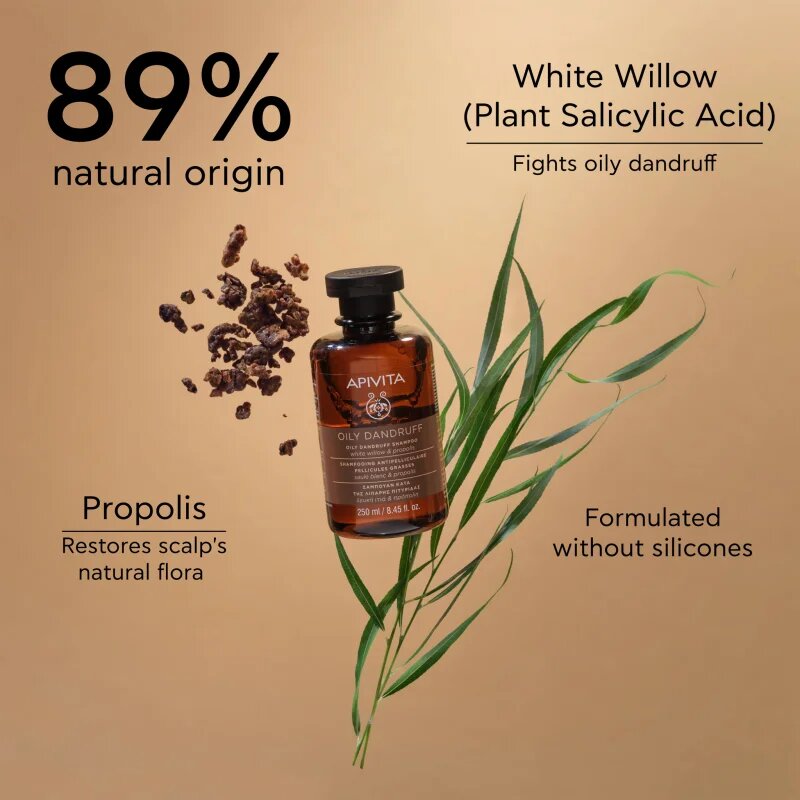 Apivita Dandruff Relief Oily Dandruff Dermatological Shampoo šampon proti prhljaju za mastne lase 250 ml