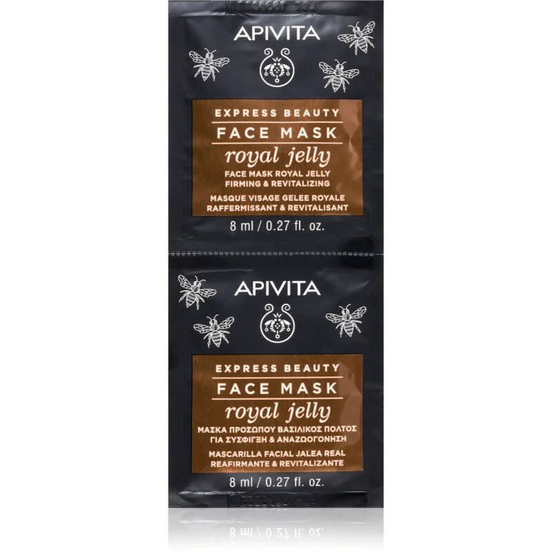 Apivita Express Beauty Anti-aging Face Mask Royal Jelly revitalizacijska maska za obraz z učvrstitvenim učinkom 2x8 ml