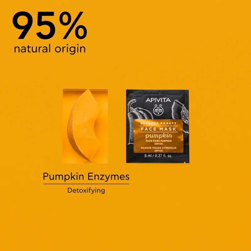 Apivita Express Beauty Detox Face Mask Pumpkin razstrupljevalna maska za obraz 2x8 ml