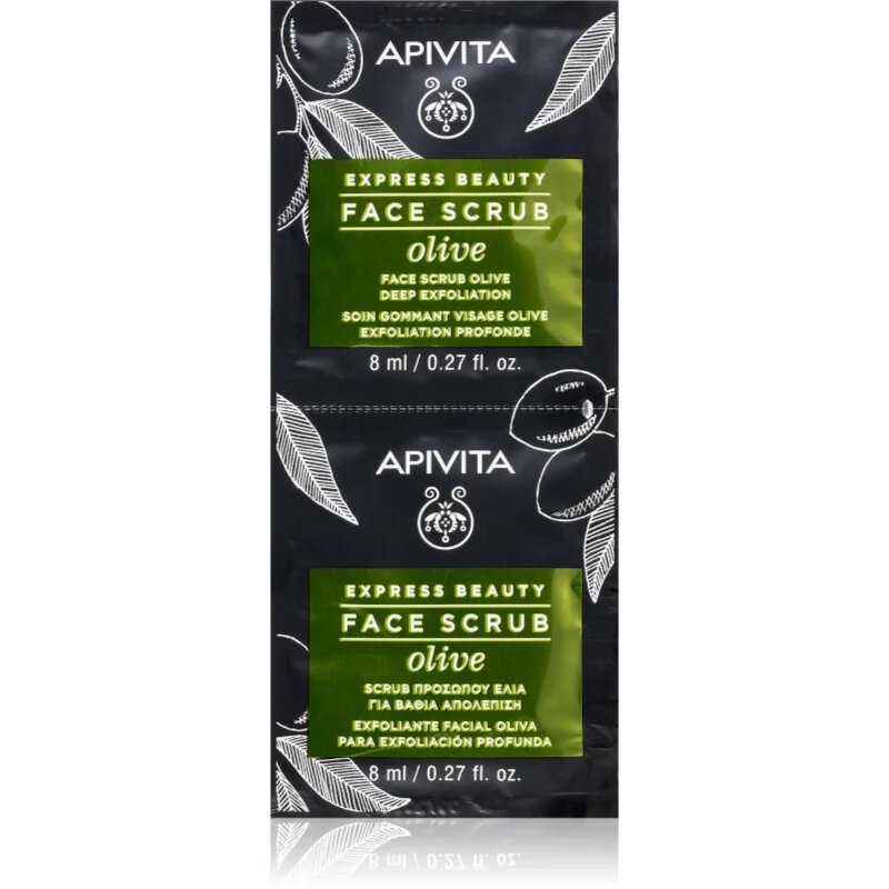 Apivita Express Beauty Exfoliating Face Scrub Olive intenzivni čistilni piling za obraz 2 x 8 ml