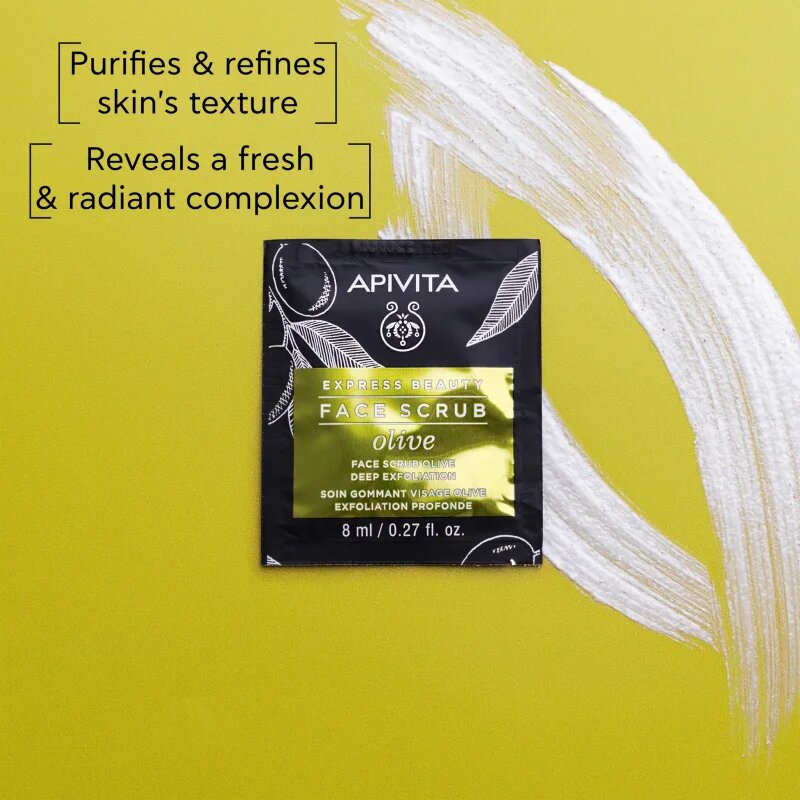 Apivita Express Beauty Exfoliating Face Scrub Olive intenzivni čistilni piling za obraz 2 x 8 ml
