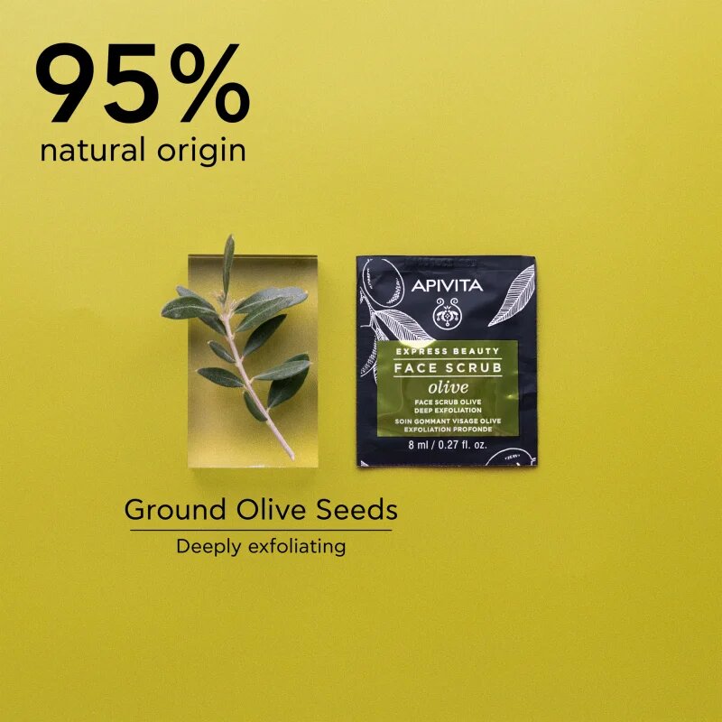 Apivita Express Beauty Exfoliating Face Scrub Olive intenzivni čistilni piling za obraz 2 x 8 ml