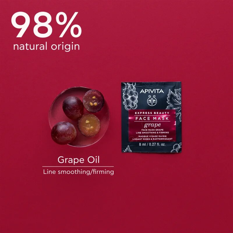 Apivita Express Beauty Firming Face Mask Grape maska proti gubam za učvrstitev obraza 2x8 ml