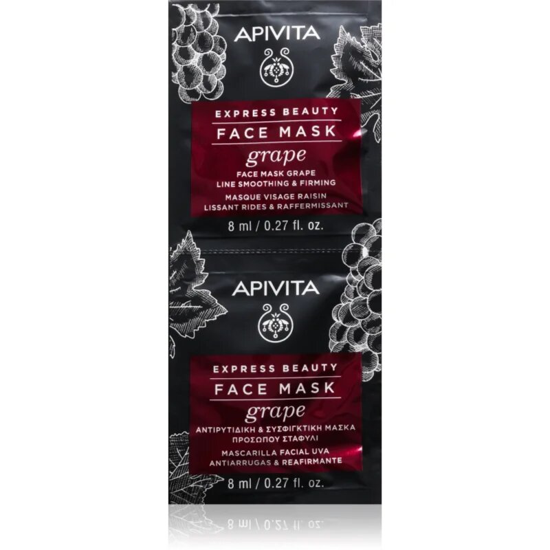 Apivita Express Beauty Grape učvrstitvena maska za obraz 2x8 ml