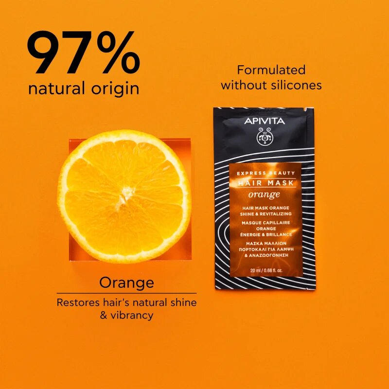 Apivita Express Beauty Hair mask Shine Orange revitalizacijska maska za lase 20 ml