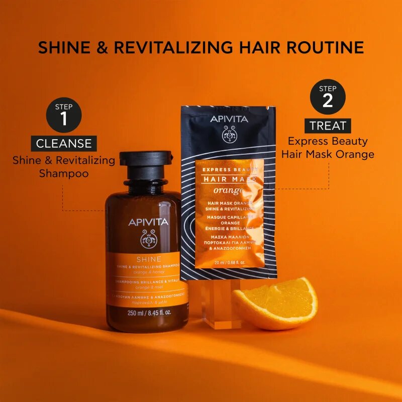Apivita Express Beauty Hair mask Shine Orange revitalizacijska maska za lase 20 ml
